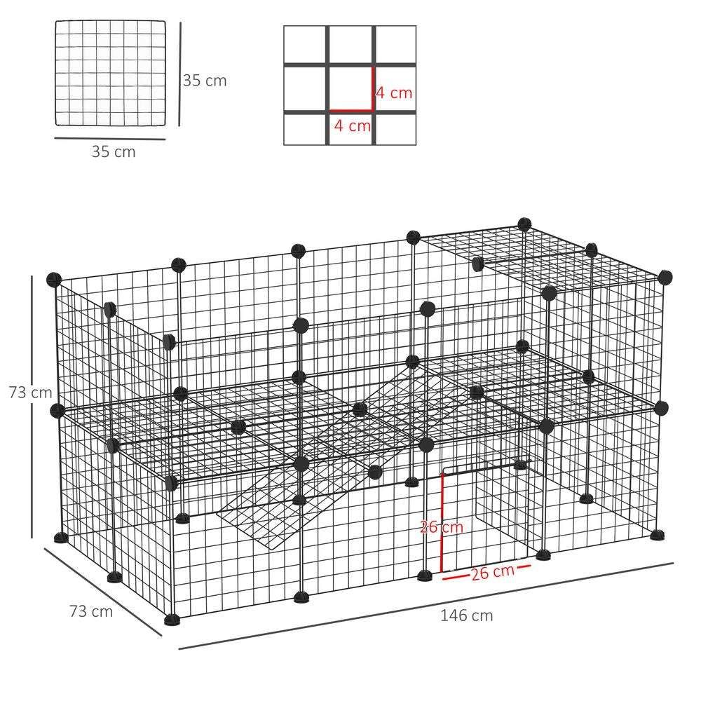 Small Animals Cage DIY 36 Panels Pet Playpen, for Rabbit Guinea Pig Chinchilla S0671071010