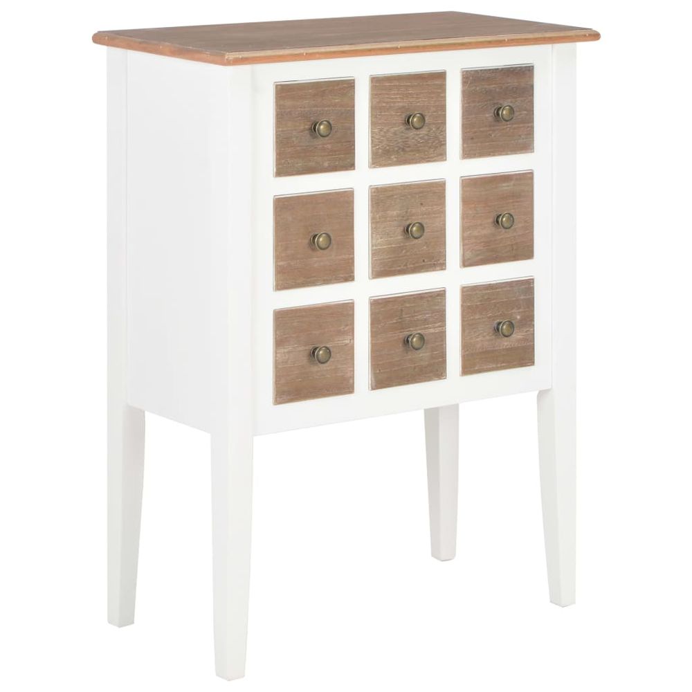 Sideboard White 54x30x80 cm Solid Wood S0671179043