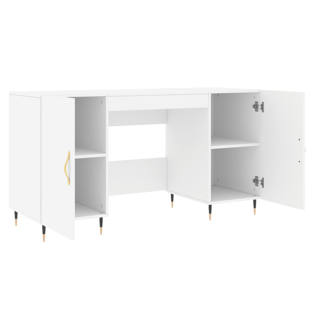 vidaXL Desk White 140x50x75 cm Engineered Wood S0671256984