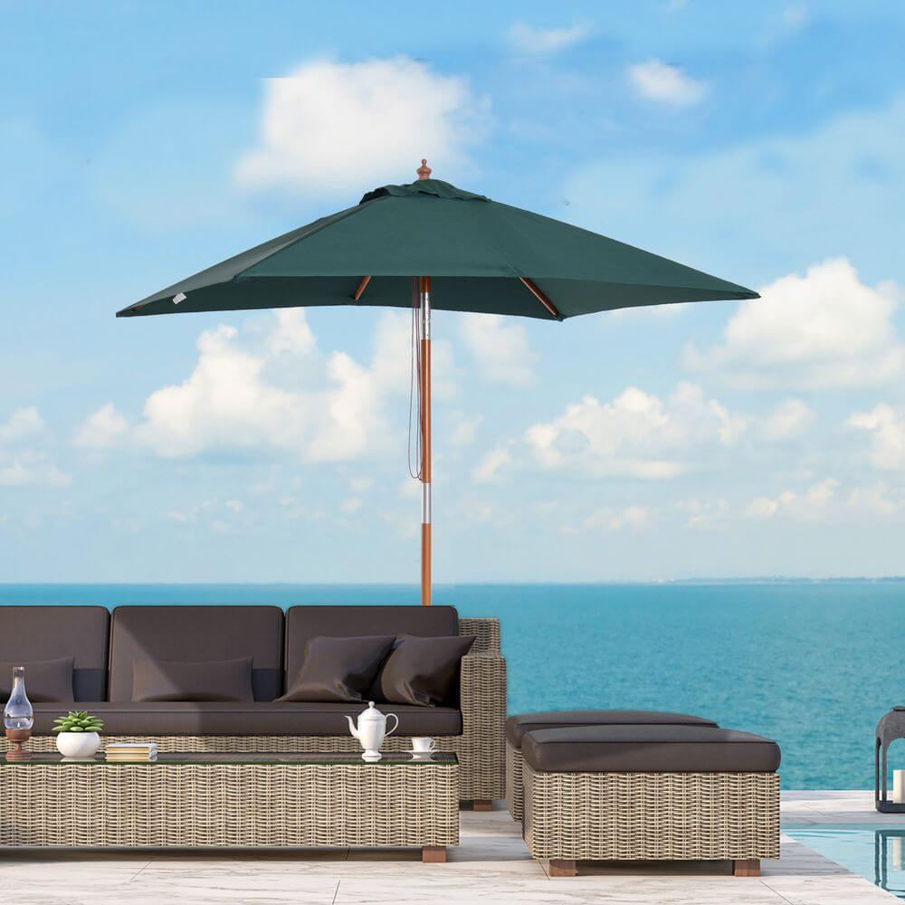 2m x 1.5m Patio Garden Parasol Sunshade Canopy Outdoor Backyard Furniture 6 Ribs V067942457