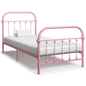 Bed Frame White Metal 90 x 200 cm to 180 x 200 cm S069795761