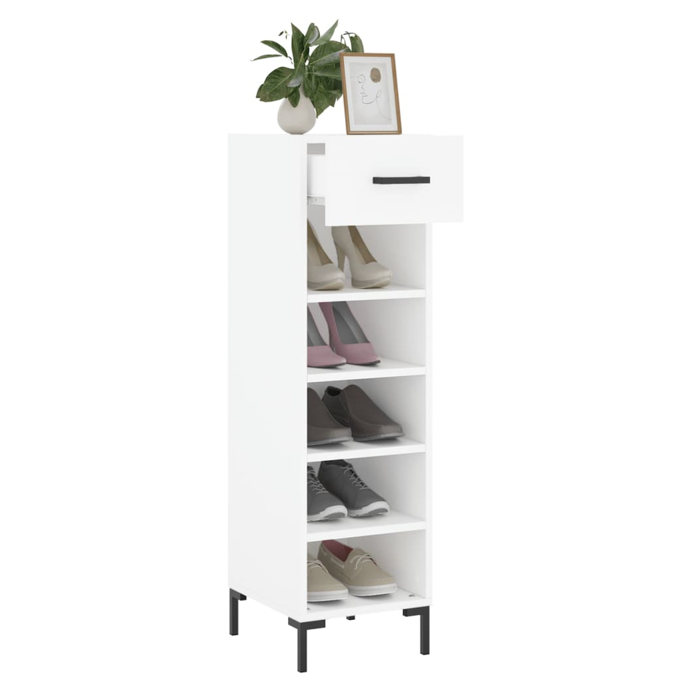 vidaXL Shoe Cabinet White 30x35x105 cm Engineered Wood S0671257441