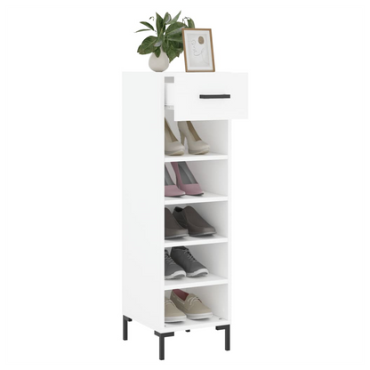 vidaXL Shoe Cabinet White 30x35x105 cm Engineered Wood S0671257441