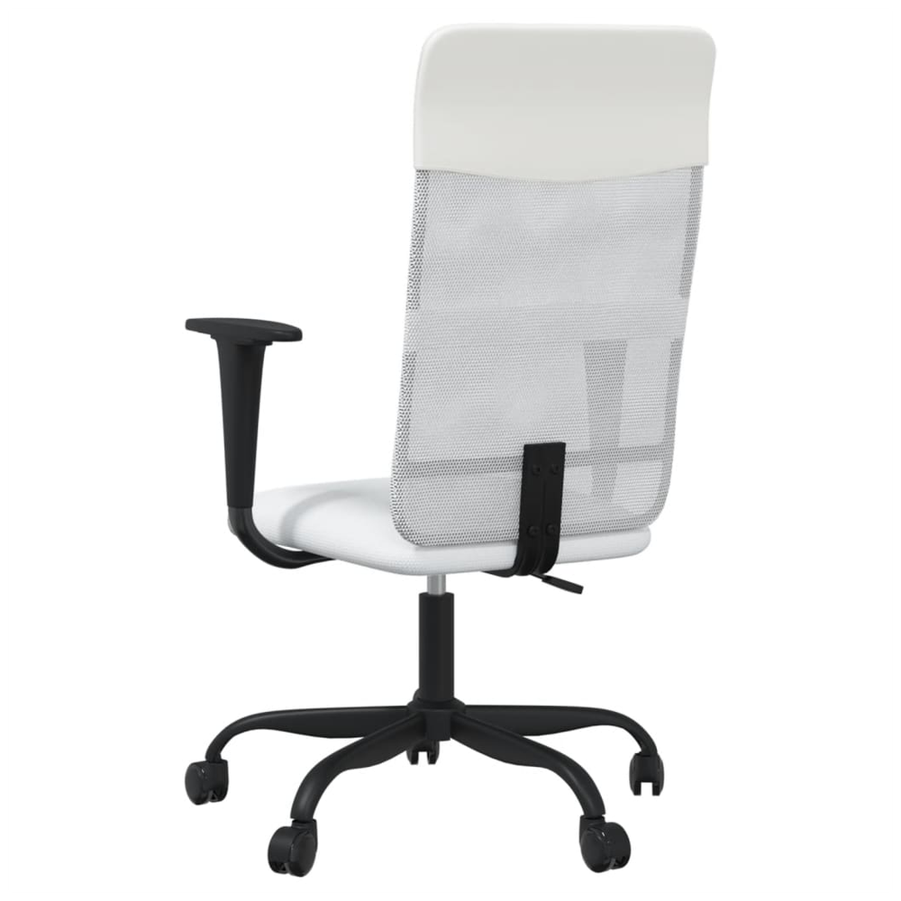 vidaXL Office Chair White Mesh Fabric and Faux Leather S0671359193