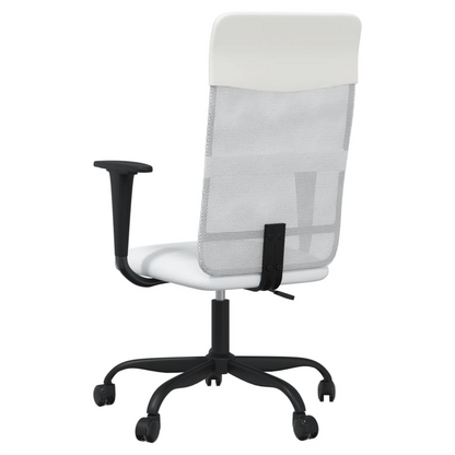 vidaXL Office Chair White Mesh Fabric and Faux Leather S0671359193