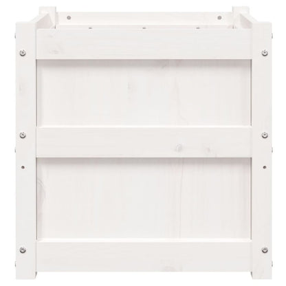 vidaXL Garden Planter White 50x50x50 cm Solid Wood Pine S0671392963