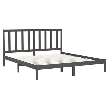 vidaXL Bed Frame Grey Solid Wood 180x200 cm Super King Size S0671025979