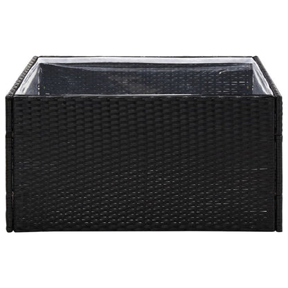 Garden Planter Black 80x80x40 cm Poly Rattan S067940894