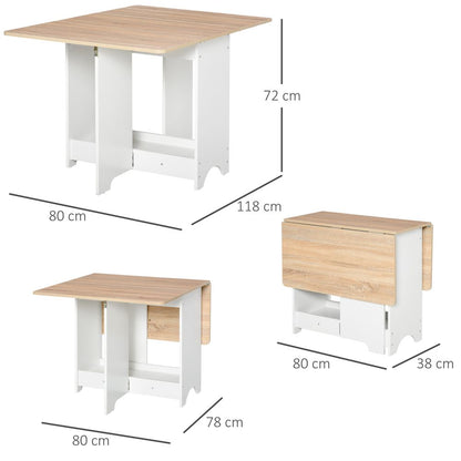 Drop-Leaf Dining Table Folding Desk Bar Table with Storage Shelf S0671079984