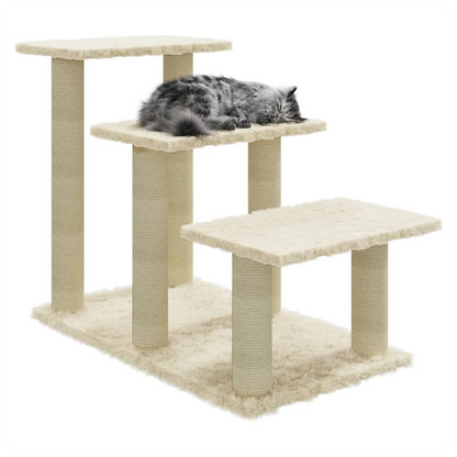 vidaXL Cat Tree with Sisal Scratching Posts Cream 50.5 cm V067940232