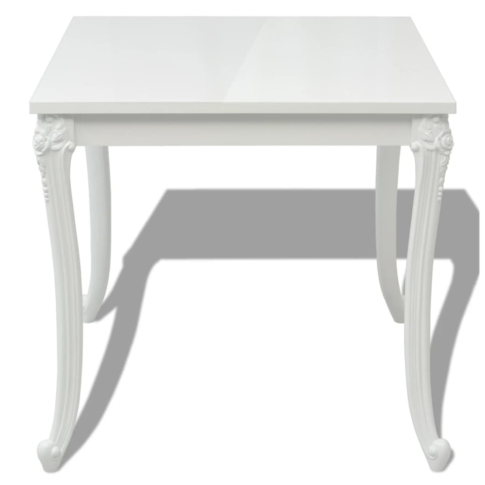 vidaXL Dining Table 80x80x76 cm High Gloss White V0671205630