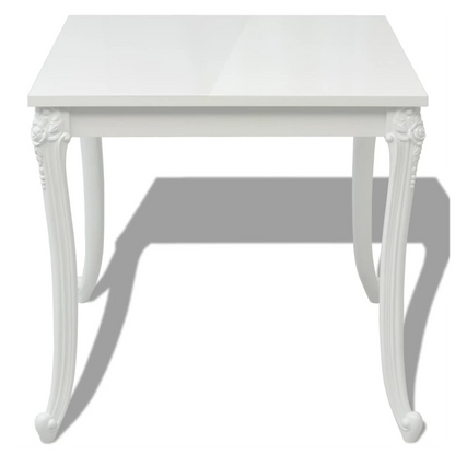 vidaXL Dining Table 80x80x76 cm High Gloss White V0671205630