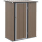 Outdoor Storage Shed Steel Garden Shed with Lockable Door Brown S0671210969