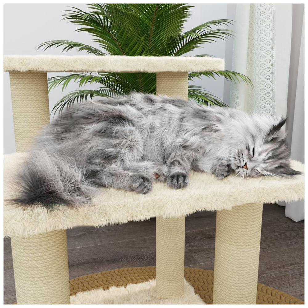 vidaXL Cat Tree with Sisal Scratching Posts Cream 50.5 cm V067940232