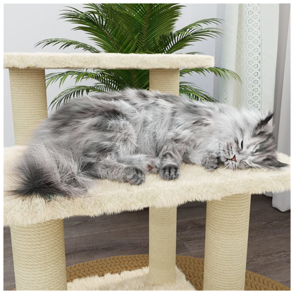 vidaXL Cat Tree with Sisal Scratching Posts Cream 50.5 cm V067940232