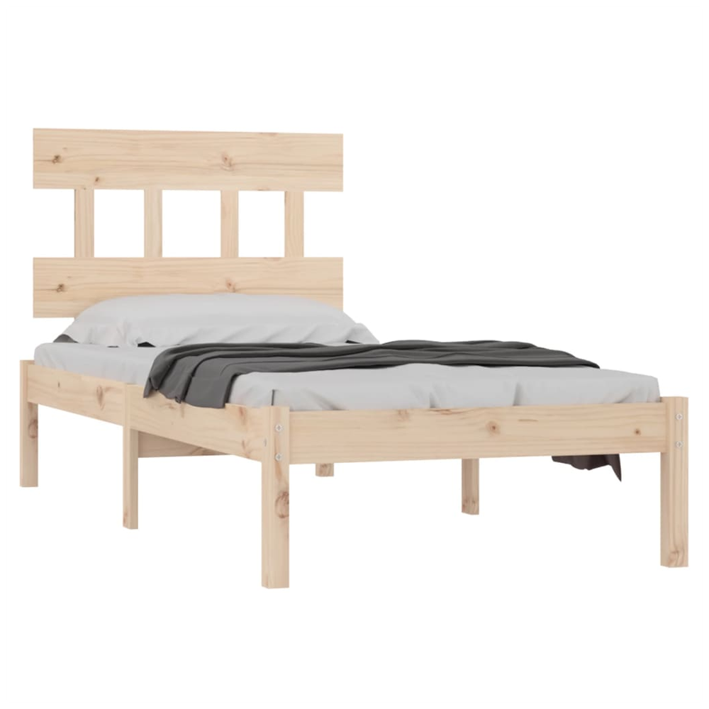 vidaXL Bed Frame Solid Wood 75x190 cm Small Single S0671029954