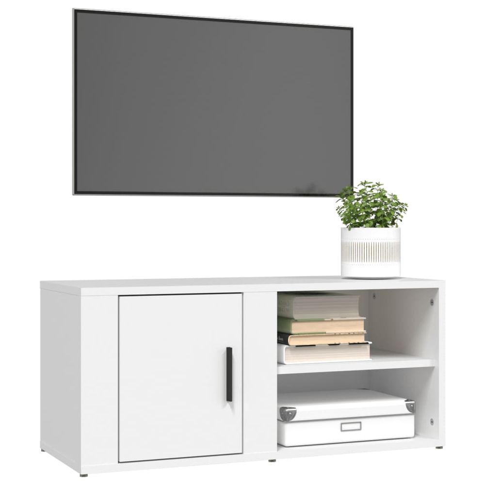 vidaXL TV Cabinet White 80x31,5x36 cm Engineered Wood V0671393611