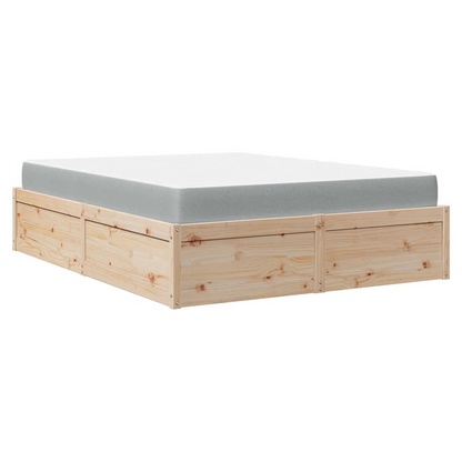 vidaXL Bed with Mattress 140x200 cm Solid Wood Pine S0671489398