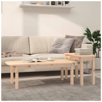 2 Piece Coffee Table Set Solid Wood Pine S0671160198