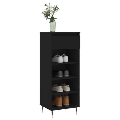 vidaXL Shoe Cabinet Black 40x36x105 cm Engineered Wood S0671362200