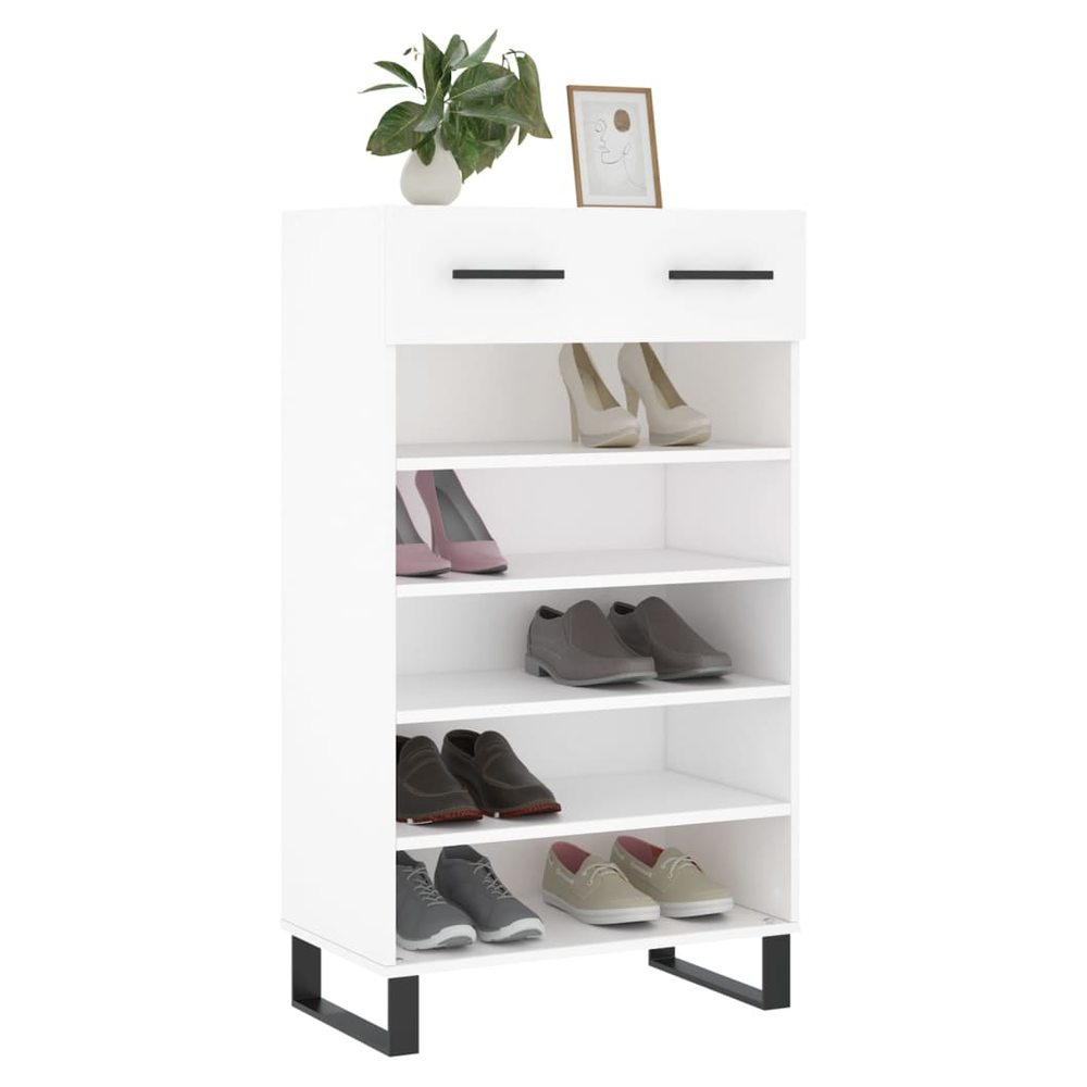 vidaXL Shoe Cabinet White 60x35x105 cm Engineered Wood S0671257037