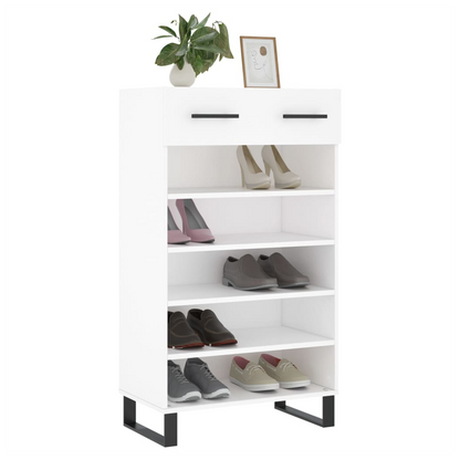 vidaXL Shoe Cabinet White 60x35x105 cm Engineered Wood S0671257037