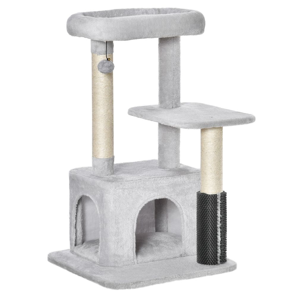 Cat Tree Climbing Activity Center with Scratching Massage Toy Hanging Ball S0671070889