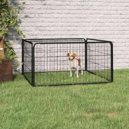 8-40 Panel Dog Playpen Black 100x50 cm to 1100 x 900 x 50 cm Powder-coated Steel V0671091762