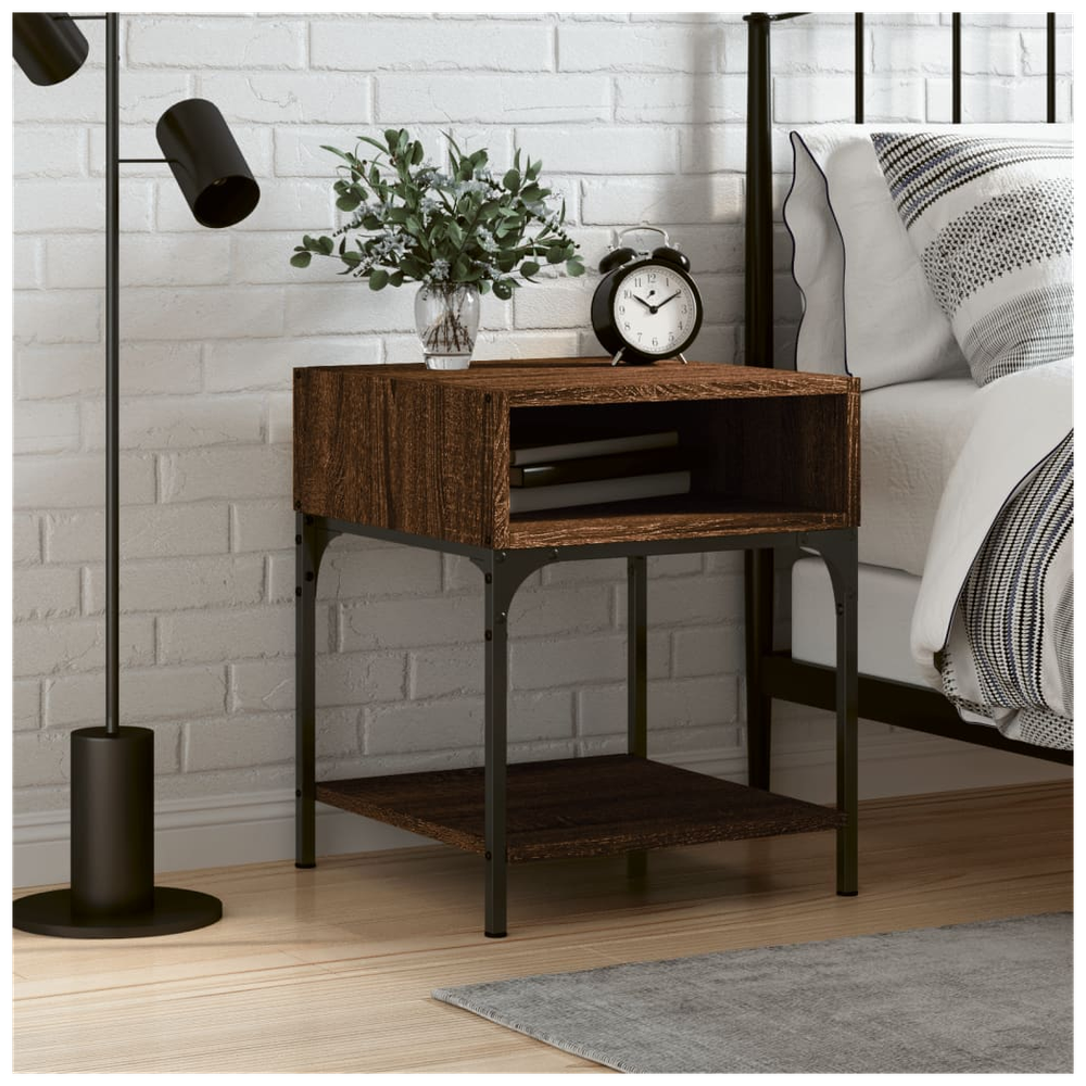 vidaXL Bedside Table Brown Oak 40x41x50 cm Engineered Wood S0671254034