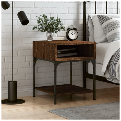 vidaXL Bedside Table Brown Oak 40x41x50 cm Engineered Wood S0671254034