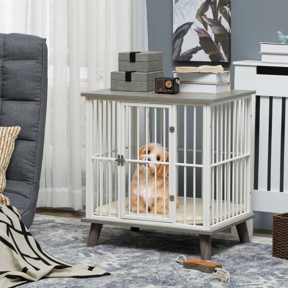 PawHut Dog Crate Furniture, Indoor Dog Kennel Side End Table, 64.5x48x70.5 cm S0671129905