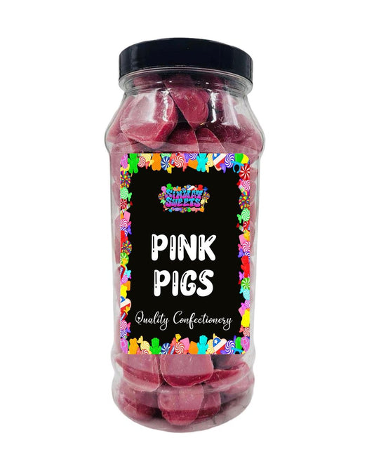 Pink Chocolate Pigs Strawberry Flavoured Retro Sweets Gift Jar