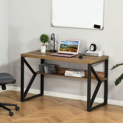 Computer Writing Desk K-Shaped Steel Leg Storage Shelf Home Office S0671079883