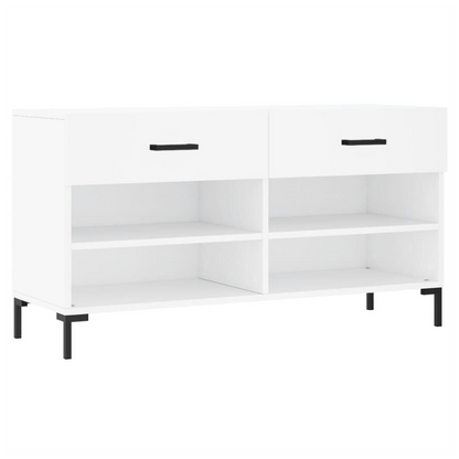 vidaXL Shoe Bench White 102x35x55 cm Engineered Wood S0671258569