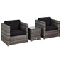 Outsunny 2 Seater Rattan Sofa Furniture Set W/Cushions, Steel Frame-Grey S0671072398