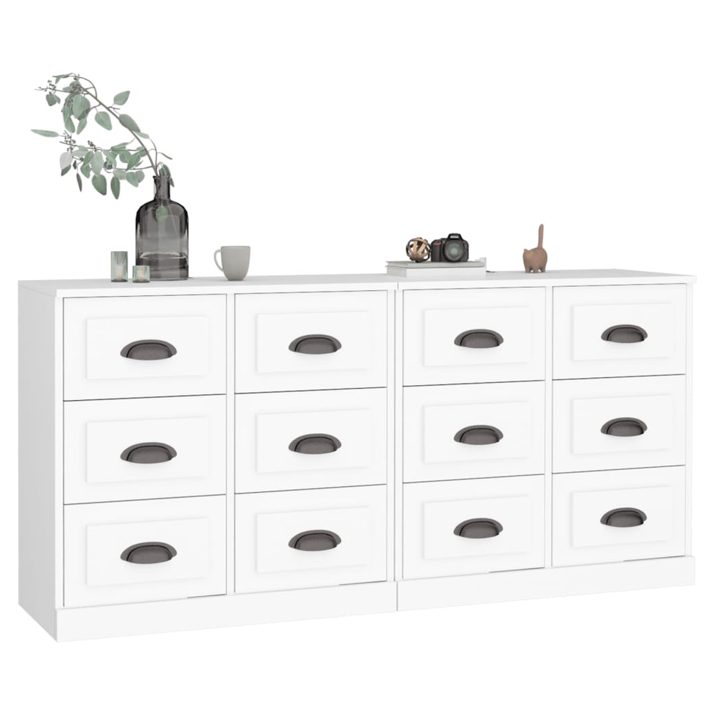 Sideboards 2 pcs White Engineered Wood S0671161241