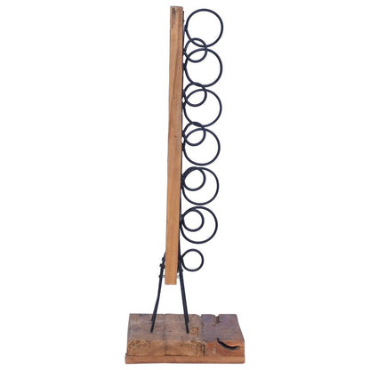 Wine Rack for 6 Bottles 35x35x100 cm Solid Teak Wood S069797085