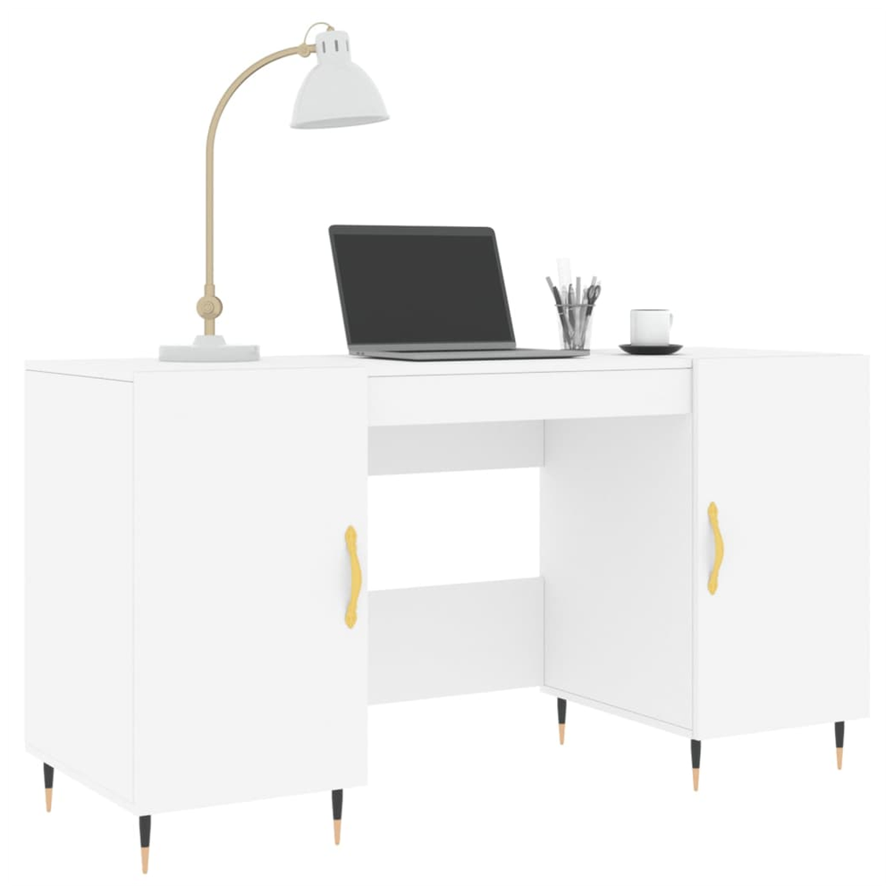 vidaXL Desk White 140x50x75 cm Engineered Wood S0671256984