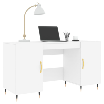 vidaXL Desk White 140x50x75 cm Engineered Wood S0671256984