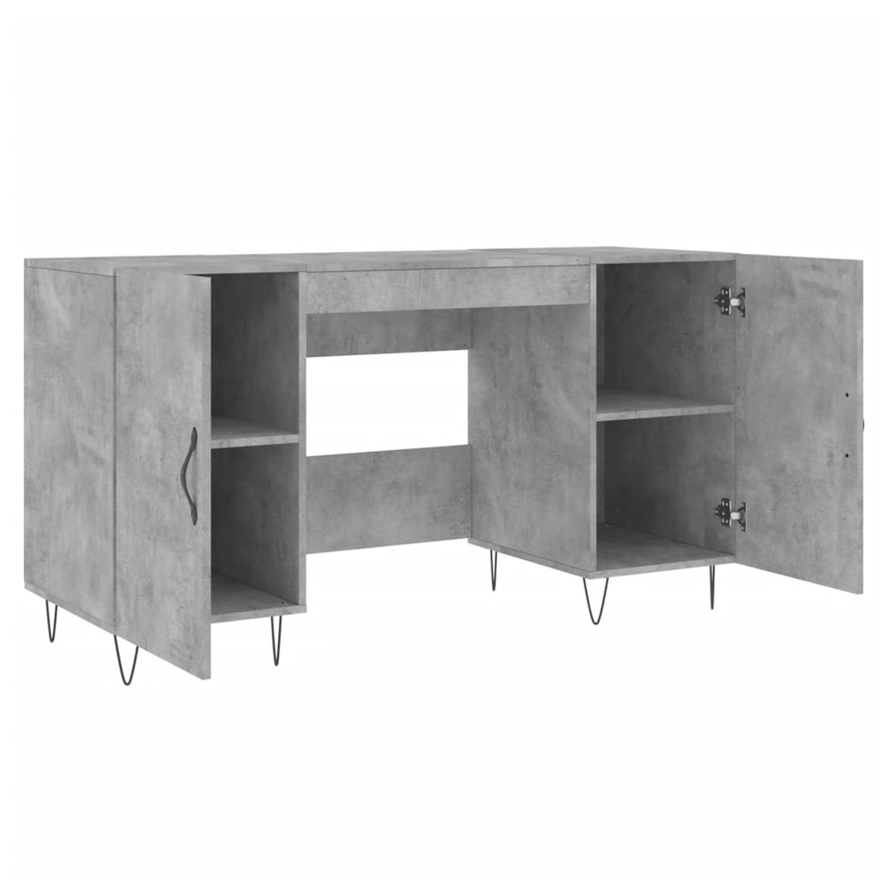 vidaXL Desk Concrete Grey 140x50x75 cm Engineered Wood S0671256746