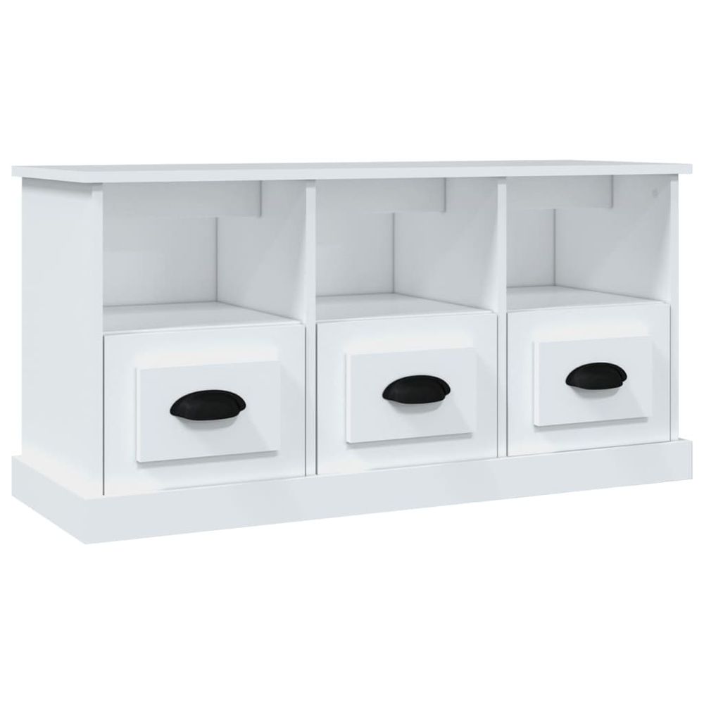 vidaXL TV Cabinet White 100x35x50 cm Engineered Wood S0671160785