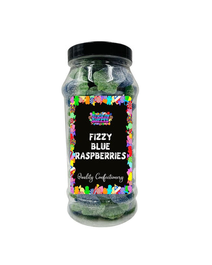 Fizzy Blue Raspberries Fizzies Retro Sweets Gift Jar Blue Sweets