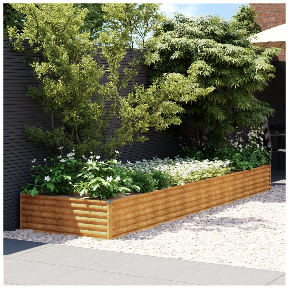 vidaXL Garden Raised Bed 387x100x36 cm Corten Steel S0671265075