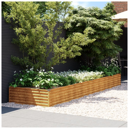 vidaXL Garden Raised Bed 387x100x36 cm Corten Steel S0671265075