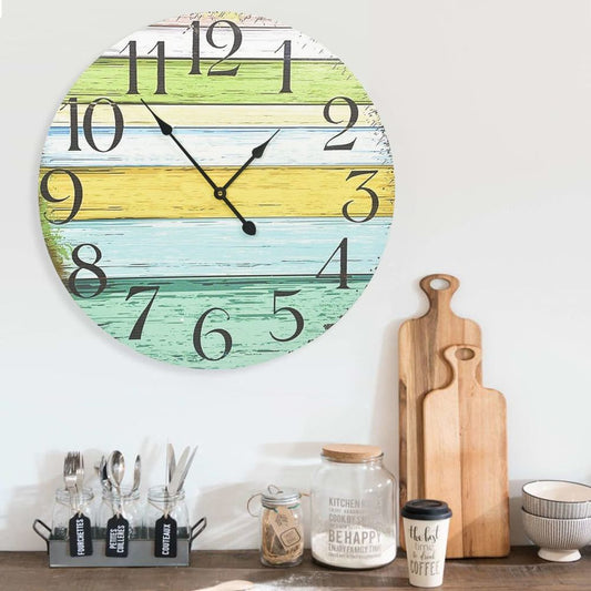 vidaXL Wall Clock Multicolour 60 cm MDF S0671261900