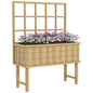 Outsunny Wood Raised Planter w/ Trellis Drain Holes Elevated Garden Bed Natural S0671433492