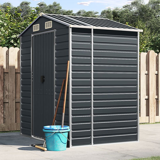 vidaXL Garden Shed Anthracite 191x130x198 cm Galvanised Steel S0671350522