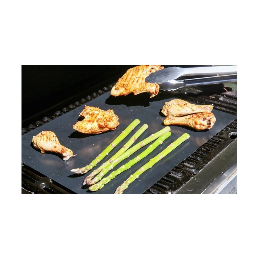 Vinsani Non-Stick BBQ Grill Mat (40 x 33 cm) – Universal Barbeque Baking Oven Liners Reusable and Dishwasher Safe Indoor Outdoor BBQ Cooking Mats for Charcoal Electric Gas Grill Kitchen Ovens – Black S067906516