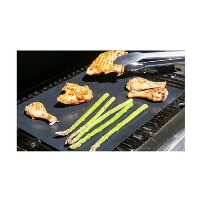 Vinsani Non-Stick BBQ Grill Mat (40 x 33 cm) – Universal Barbeque Baking Oven Liners Reusable and Dishwasher Safe Indoor Outdoor BBQ Cooking Mats for Charcoal Electric Gas Grill Kitchen Ovens – Black S067906516