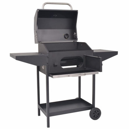 BBQ Charcoal Smoker with Bottom Shelf Black S069810257